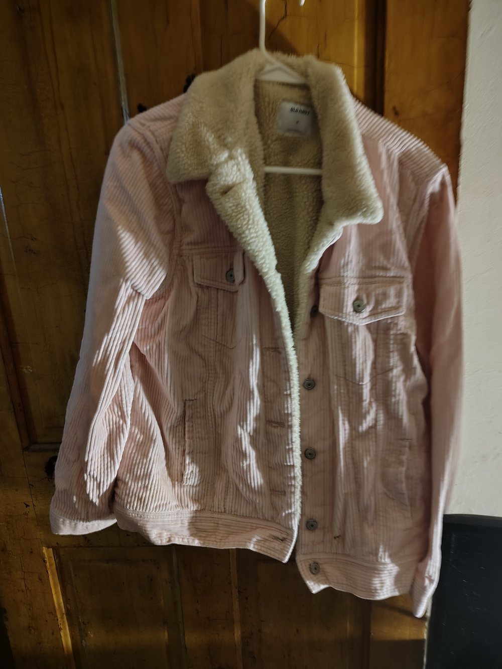 Old Navy Light Pink Corduroy Sherpa-Lined Jacket
